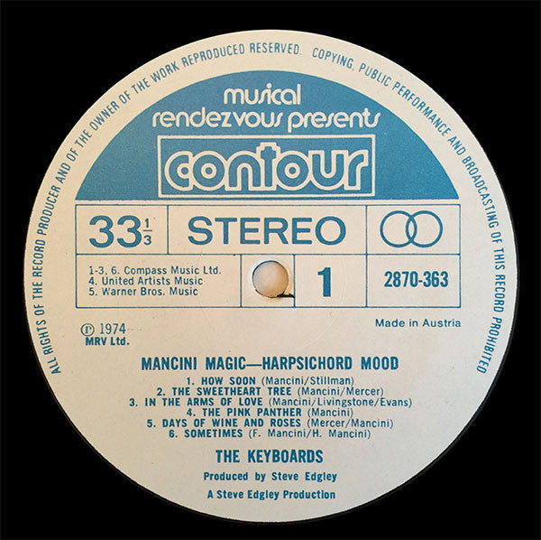 The Keyboards : Mancini Magic - Harpsichord Mood (LP, Album)
