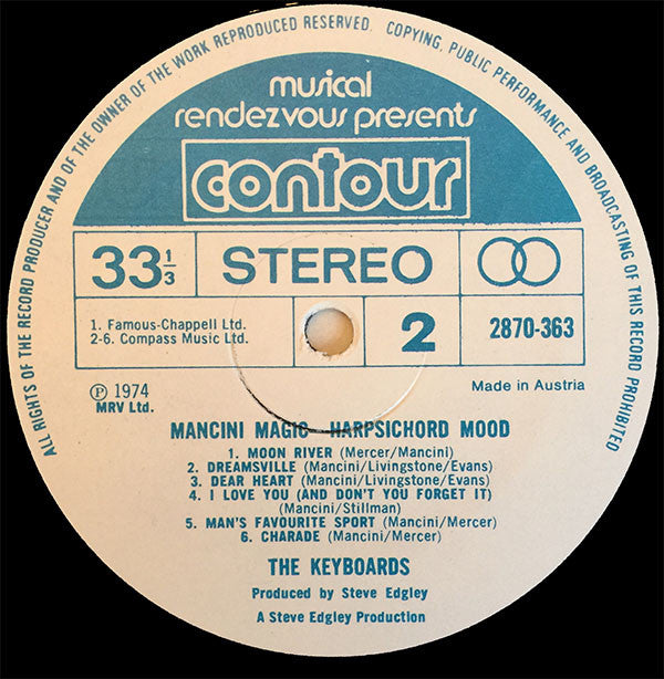 The Keyboards : Mancini Magic - Harpsichord Mood (LP, Album)