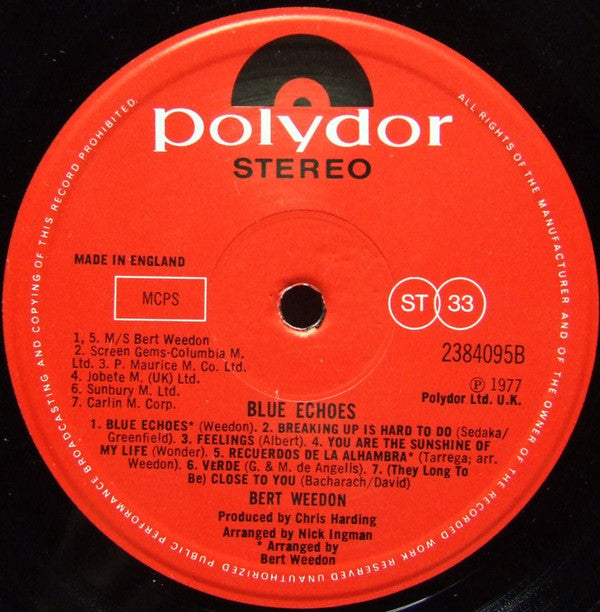 Bert Weedon : Blue Echoes (LP)