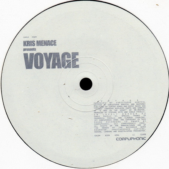 Kris Menace : Voyage (12", S/Sided)