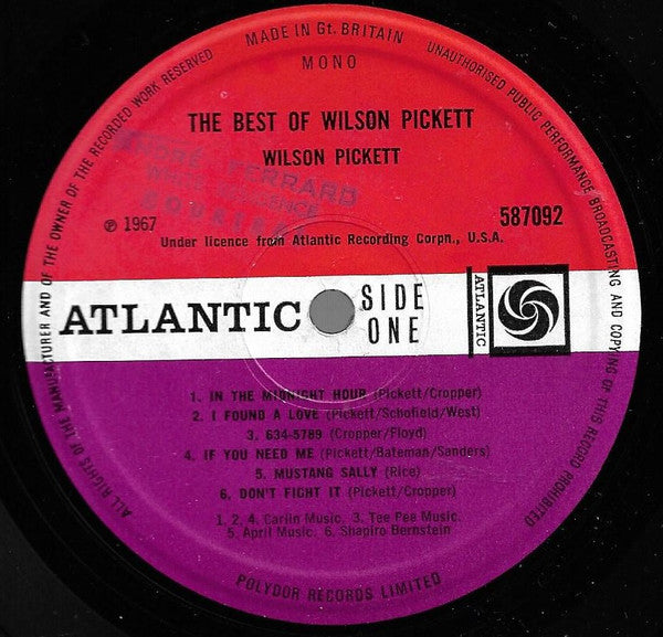 Wilson Pickett : The Best Of Wilson Pickett (LP, Comp, Mono)