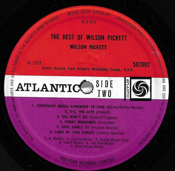 Wilson Pickett : The Best Of Wilson Pickett (LP, Comp, Mono)