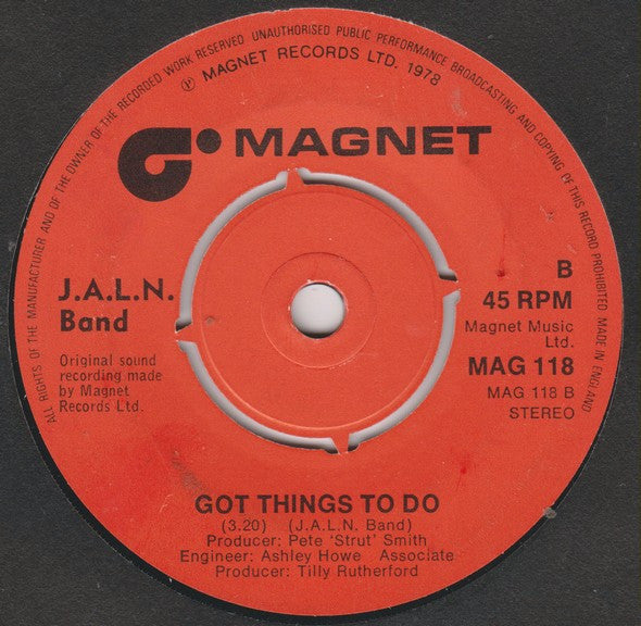 J.A.L.N. Band : Get Up (And Let Yourself Go) (7", Single)