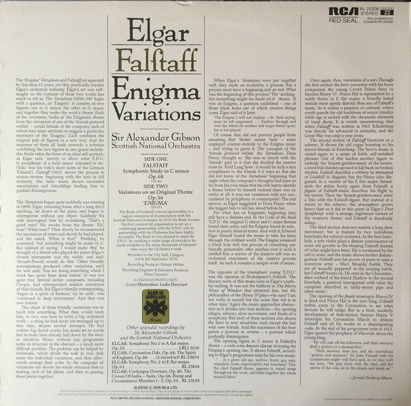 Sir Edward Elgar, Alexander Gibson, Royal Scottish National Orchestra : Falſtaff / Enigma Variations (LP)