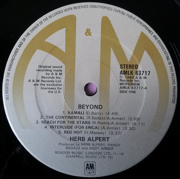Herb Alpert : Beyond (LP, Album)