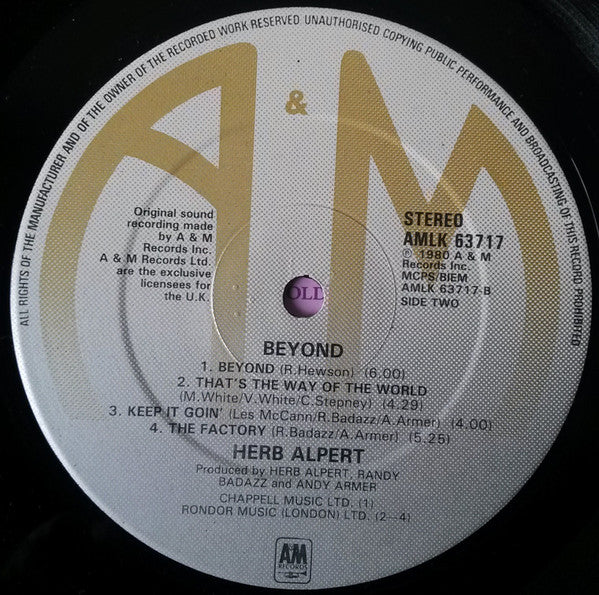 Herb Alpert : Beyond (LP, Album)