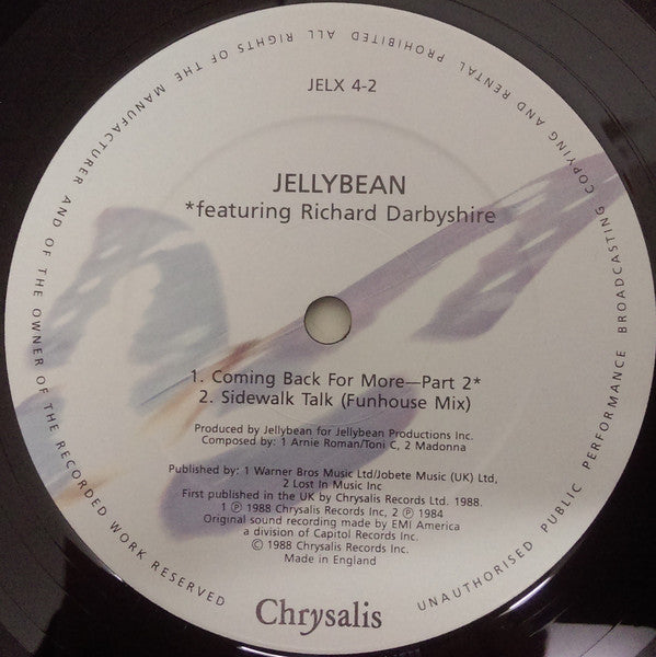 John "Jellybean" Benitez Featuring Richard Darbyshire : Coming Back For More (12")
