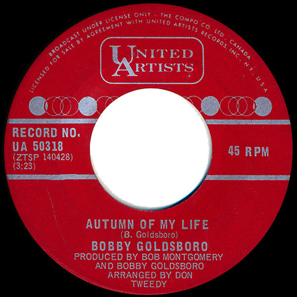 Bobby Goldsboro : Autumn Of My Life / She Chased Me (7", Single)