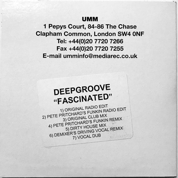 Deepgroove : Fascinated (CD, Maxi, Promo)
