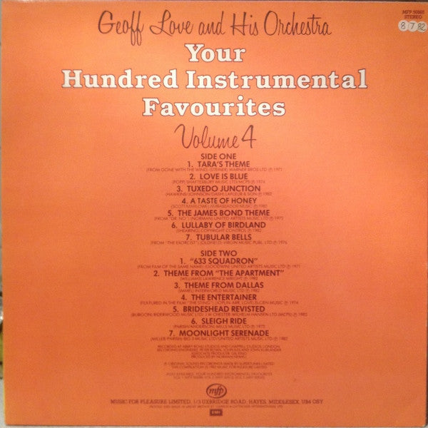 Geoff Love & His Orchestra : Your Hundred Instrumental Favourites Volume 4 (LP, Album, Comp)