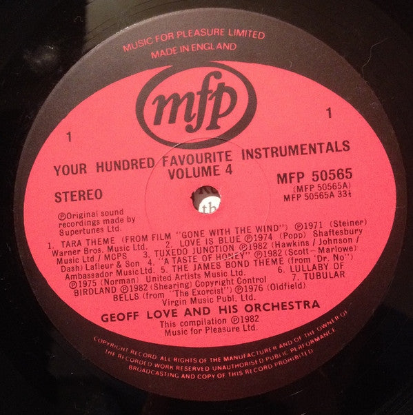 Geoff Love & His Orchestra : Your Hundred Instrumental Favourites Volume 4 (LP, Album, Comp)