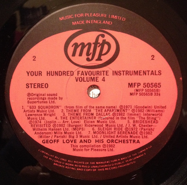 Geoff Love & His Orchestra : Your Hundred Instrumental Favourites Volume 4 (LP, Album, Comp)
