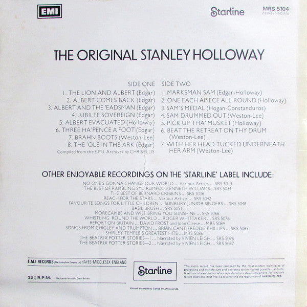 Stanley Holloway : His Famous Adventures With Old Sam And The Ramsbottoms (LP, Comp, Mono, RE)