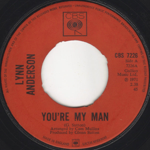 Lynn Anderson : You're My Man (7", Single)