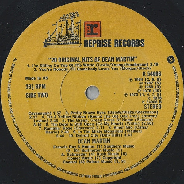 Dean Martin : 20 Original Dean Martin Hits (LP, Comp)