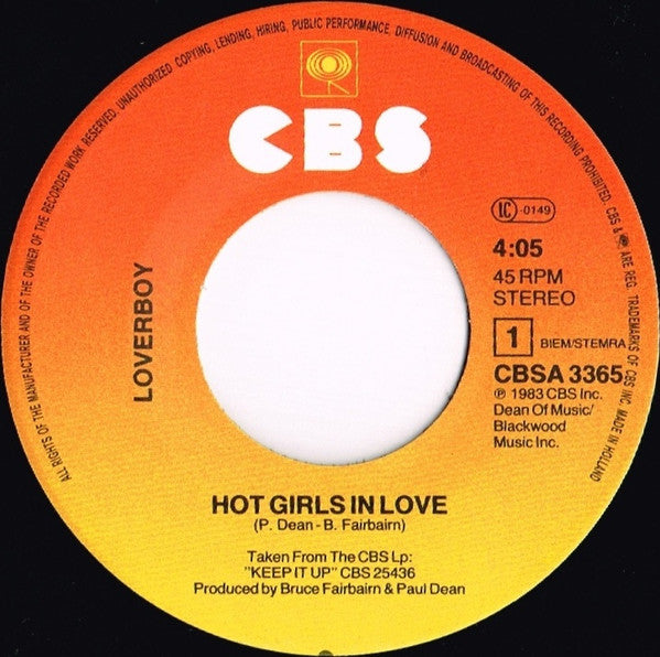 Loverboy : Hot Girls In Love (7", Single)