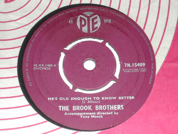 The Brook Brothers : He's Old Enough To Know Better (7")