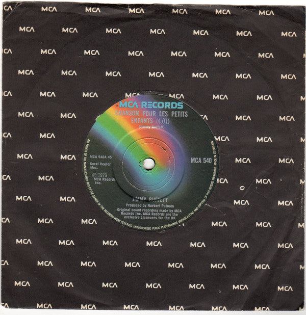 Jimmy Buffett : Chanson Pour Les Petits Enfants (7", Single)