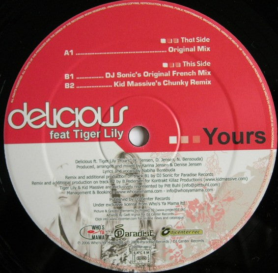 Delicious (3) feat Tiger Lily : Yours (12")