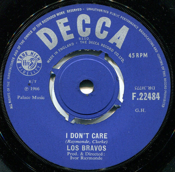 Los Bravos : I Don't Care (7", Single)