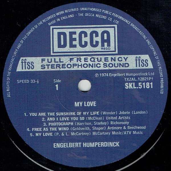 Engelbert Humperdinck : My Love (LP, Album)
