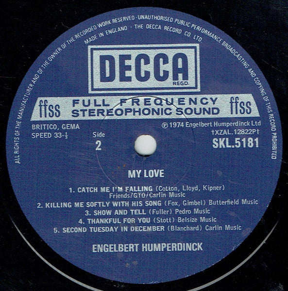 Engelbert Humperdinck : My Love (LP, Album)