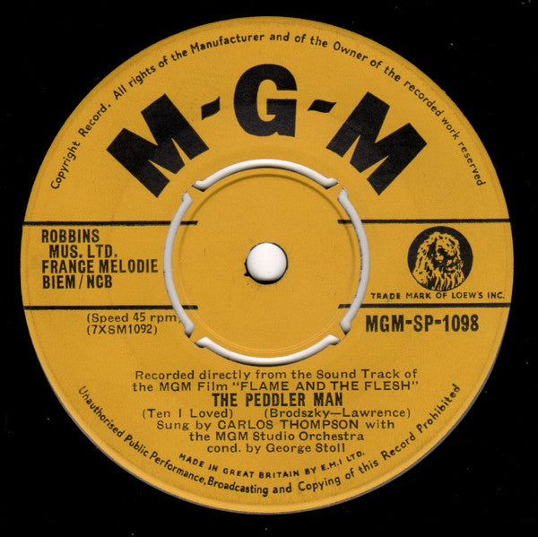 Carlos Thompson : The Peddler Man (7", Single)