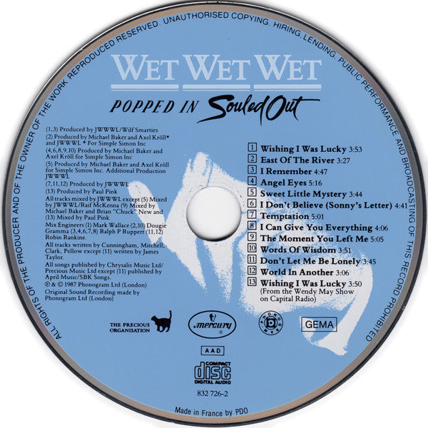 Wet Wet Wet : Popped In Souled Out (CD, Album)