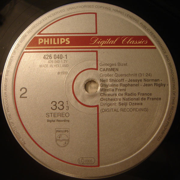 Georges Bizet • Jessye Norman • Mirella Freni • Neil Shicoff • Simon Estes • Orchestre National De France • Seiji Ozawa : Carmen (Highlights = Grosser Querschnitt = Extraits) (LP, Dig)