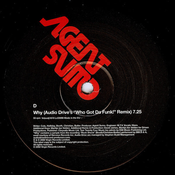 Agent Sumo : Why (2x12", Promo)