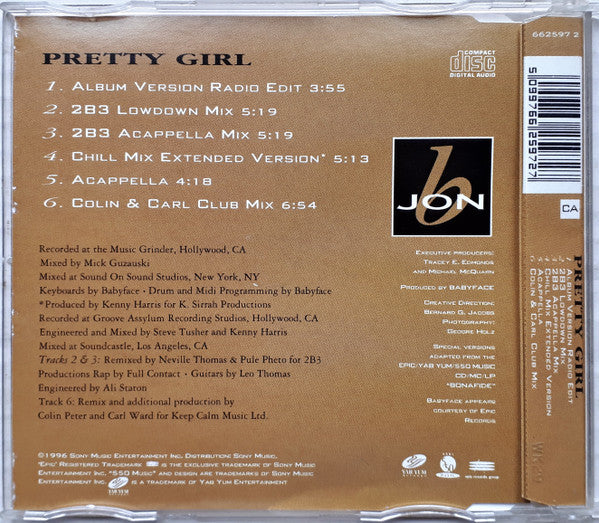 Jon B : Pretty Girl (CD, Single)