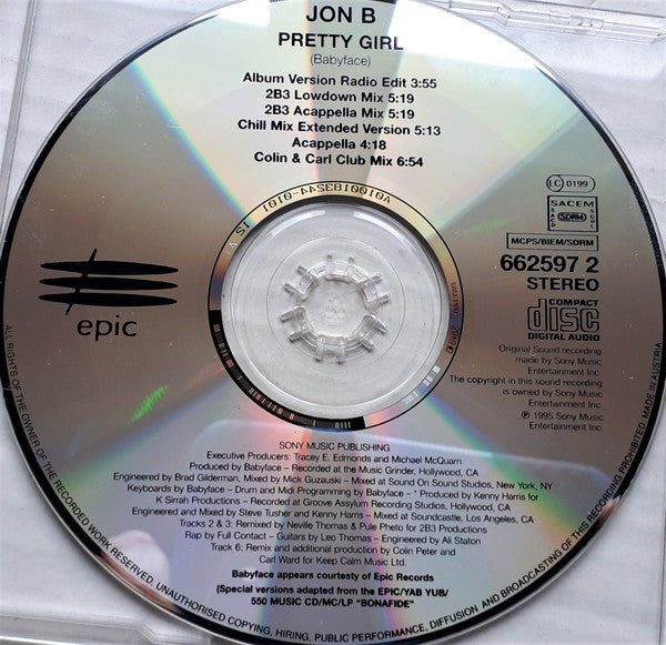 Jon B : Pretty Girl (CD, Single)