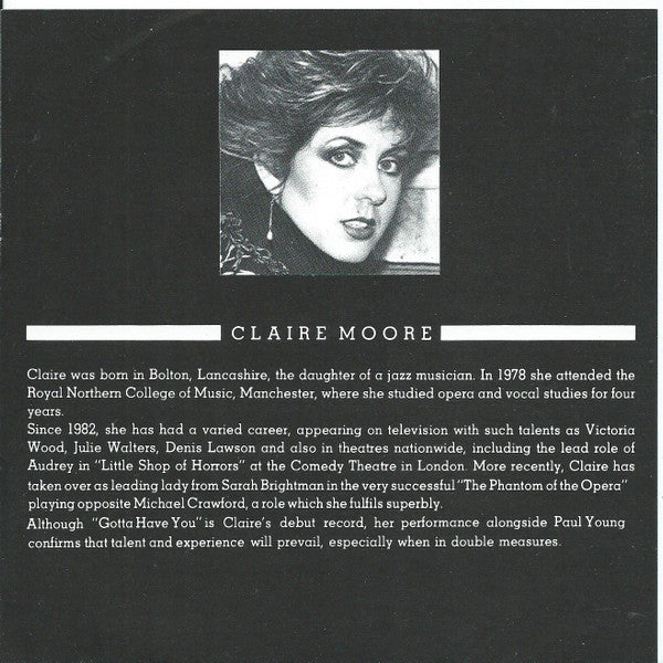 Claire Moore & Paul Young (2) : Gotta Have You (In My Life) (7", Single)