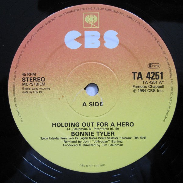 Bonnie Tyler : Holding Out For A Hero (12", Single)