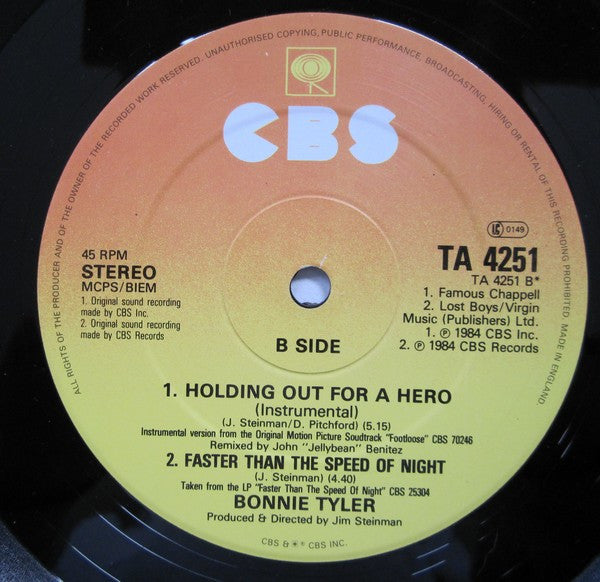Bonnie Tyler : Holding Out For A Hero (12", Single)