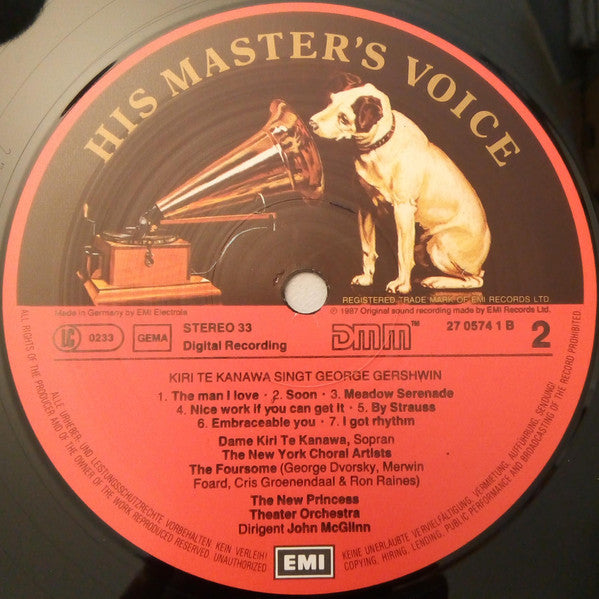 Kiri Te Kanawa - John McGlinn, The New Princess Orchestra : Kiri Sings Gershwin (LP, Gat)