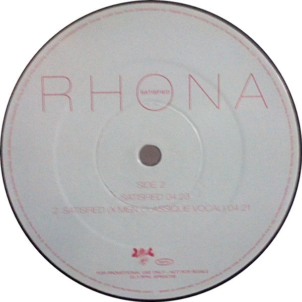 Rhona : Satisfied (Darkchild Remix) (12", Promo)