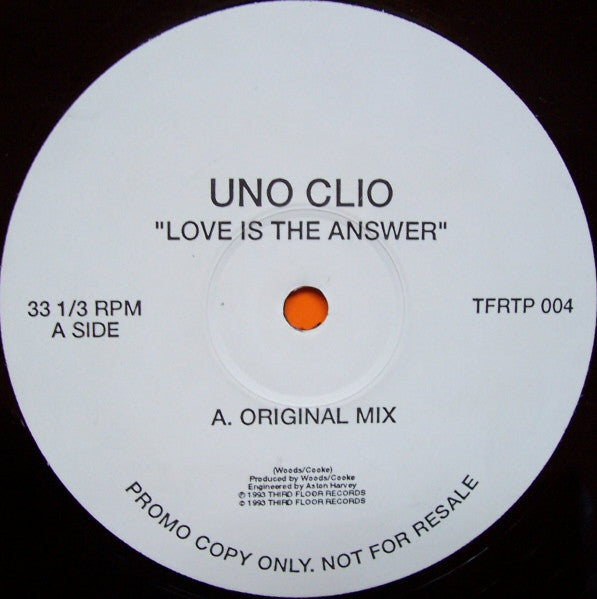 Uno Clio : Love Is The Answer (12", Promo)