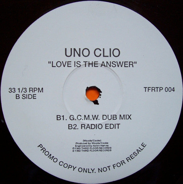 Uno Clio : Love Is The Answer (12", Promo)