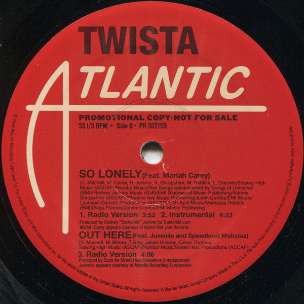 Twista : Holding Down The Game / So Lonely / Out Here (12", Promo)