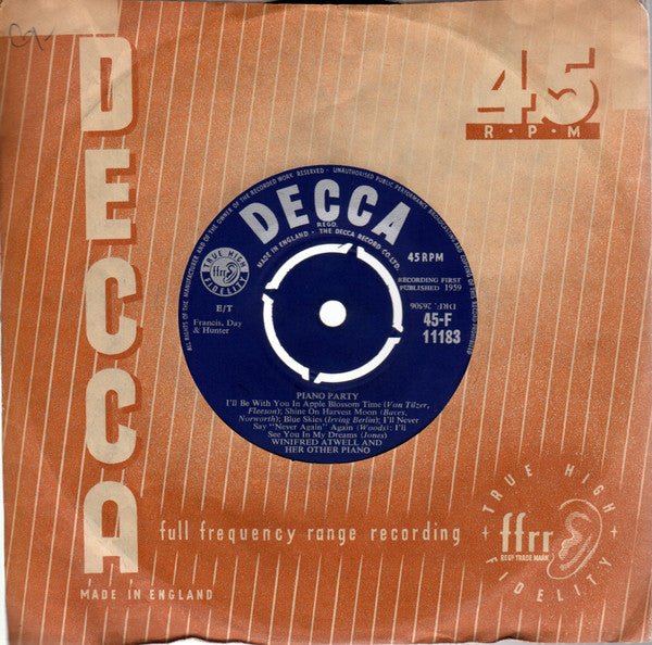 Winifred Atwell : Piano Party (7", Single, 4 p)