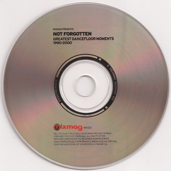 Various : Not Forgotten (Greatest Dancefloor Moments 1990-2000) (CD, Comp, P/Mixed)