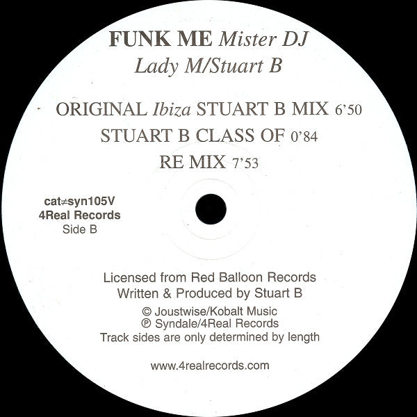 Lady M (6) / Stuart B : Funk Me Mister DJ (12")