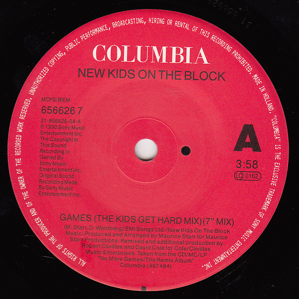 New Kids On The Block : Games (The Kids Get Hard Mix) (7", Single, Ltd, Bad)