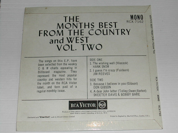 Various : The Months Best From The Country & West - Vol. Two (7", EP)
