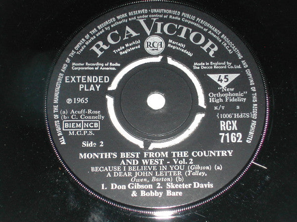 Various : The Months Best From The Country & West - Vol. Two (7", EP)