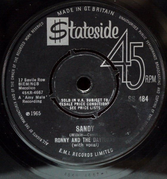 Ronny & The Daytonas : Sandy (7", Single)