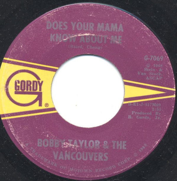 Bobby Taylor & The Vancouvers : Does Your Mama Know About Me / Fading Away (7", Mono, ARP)