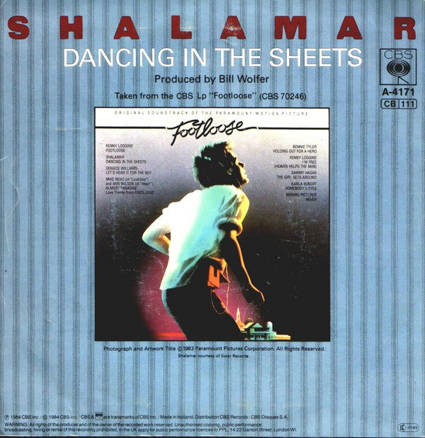 Shalamar : Dancing In The Sheets (7", Single)