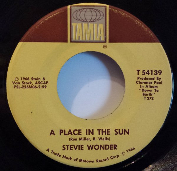 Stevie Wonder : A Place In The Sun  (7", Single)